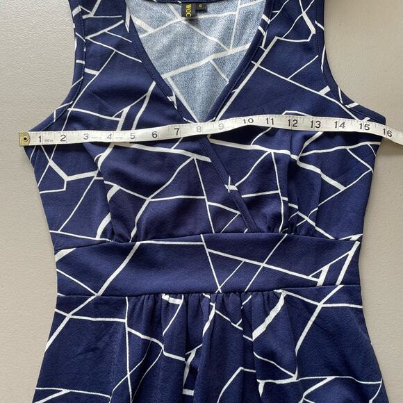 Woosea Maxi Dress Surplice Neckline Geometric Print Sleeveless Blue Stretch S - Picture 9 of 11
